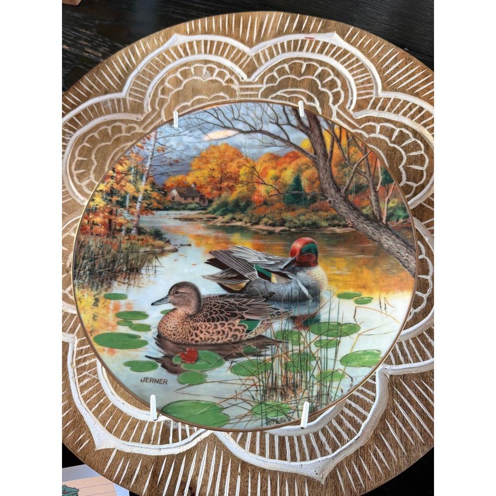 1987 Green-Winged Teal Collector Plate – Bart Jerner Ducks Wildlife Society 8.5"